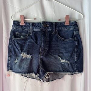 SO Dark Blue Distressed Jean Shorts